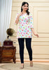 Women Holi Special Cotton Printed Short Kurti Top