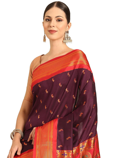 Vasthrlay Paithani Purple Saree