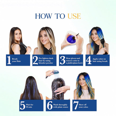 Cosglam Semi Permanent Hair Color for Women & Men | Model #51 Wonder Blue