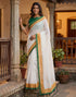 Vasthrlay Womens Printed Unstitched Olive Green Saree