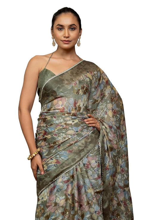 Vasthrlay Fashion Georgette Dark Multicolor Ethnic Wear