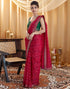 Vasthrlay Georgette Bandhani Unstitched Red Saree