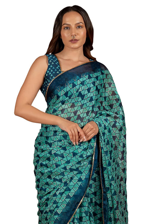 Vasthrlay Fashion Georgette Dark Multicolor Ethnic Wear
