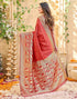 Vasthrlay Womens Weaving Unstitched Red Saree
