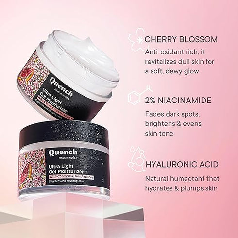 Quench Ultra Light Gel Moisturizer with 2% Niacinamide & Hyaluronic Acid