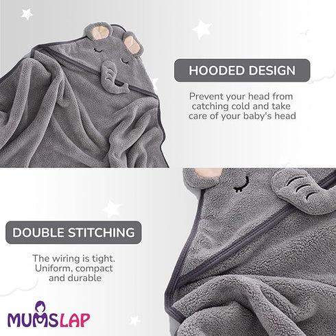 MumsLap Hooded Baby Towel Premium Soft Baby Bath Towel