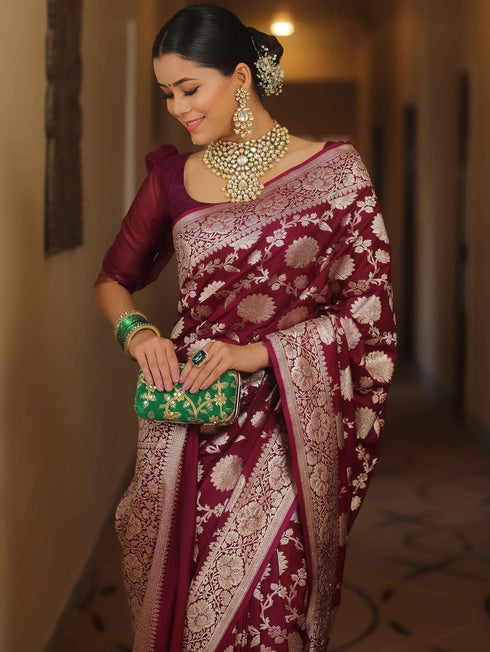 Vasthrlay Saree Kanjivaram Silk Pari Red