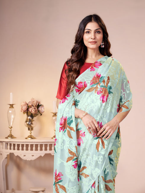 Vasthrlay Beige Georgette Saree