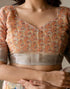 Vasthrlay Womens Printed Beige Saree With Beige Unstitched Blouse Piece