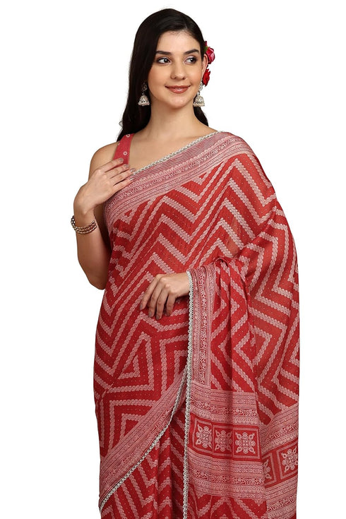 Vasthrlay Fashion Georgette Leheriya Turquoise Ethnic Wear