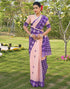 Vasthrlay Womens Printed Unstitched Peach Saree