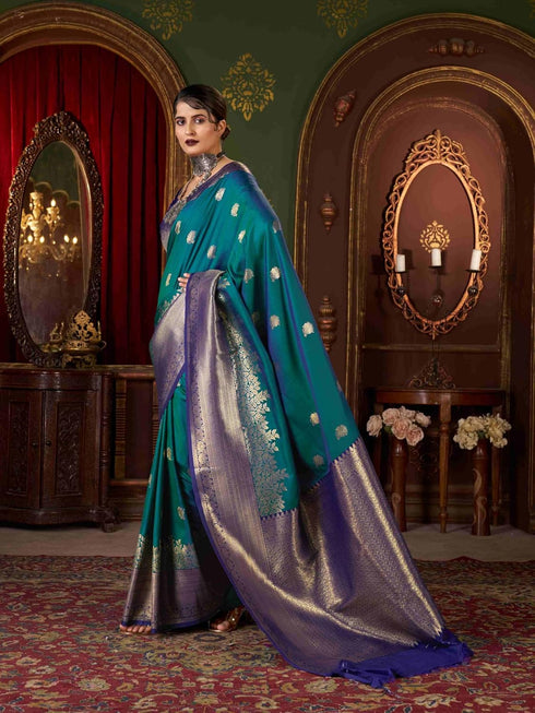 Vasthrlay Kanjivaram Unstitched Jacquard Stylish Saree