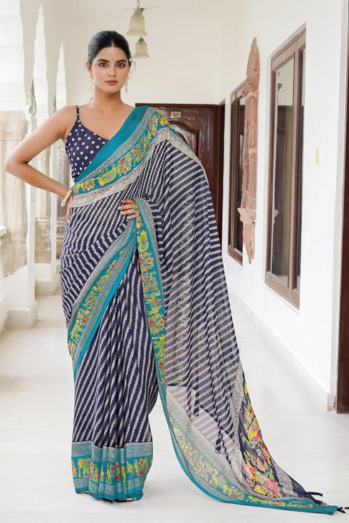 Vasthrlay Fashion Chiffon Printed Lightweight Ethnic Wear