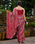 Vasthrlay Georgette Bandhani Unstitched Maroon Saree