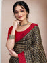 Vasthrlay Bandhani Printed Unstitched Black Saree
