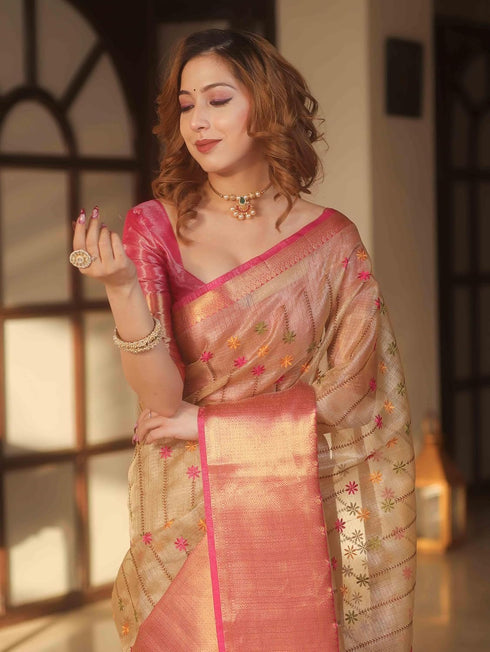 Vasthrlay Kanjivaram Unstitched Mahendi Ethnic Wear