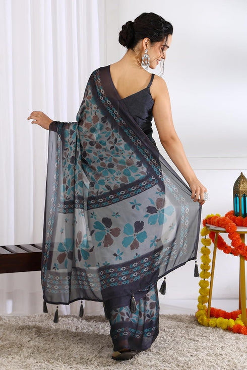 Vasthrlay Fashion Chiffon Printed Lightweight Ethnic Wear