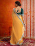 Vasthrlay Georgette Embroidery Olive Saree