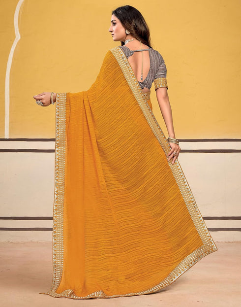 Vasthrlay Georgette Embroidery Black Saree With Black Unstitched Blouse Piece