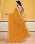 Vasthrlay Georgette Embroidery Black Saree With Black Unstitched Blouse Piece