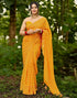 Vasthrlay Chiffon Printed Unstitched Pink Saree