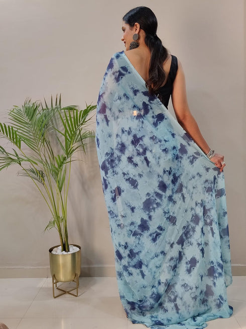 VasthrlayGeorgette Printed Unstitched Seagreen Ethnic Wear