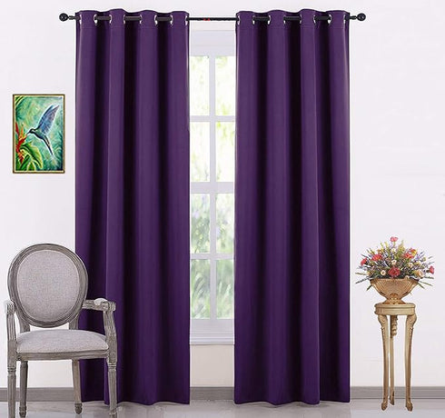 Italian Silk Blackout Curtain Solid Pack of 2 Piece