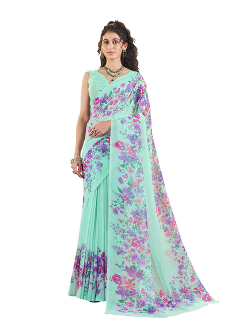 Vasthrlay Georgette Printed Unstitched Saree