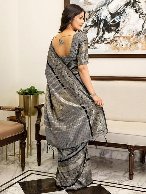 Vasthrlay Chanderi Rust Saree