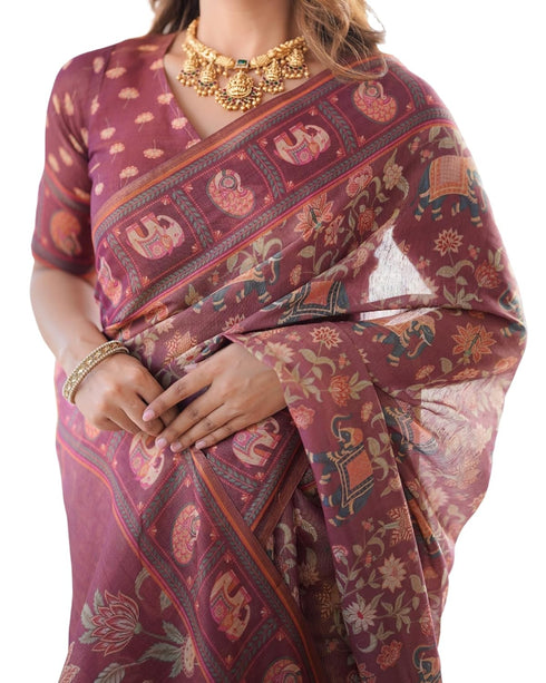 Vasthrlay Handloom Grey Green Traditional Saree