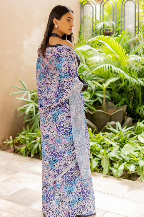 Vasthrlay Fashion Georgette Off Multicolor Ethnic Wear