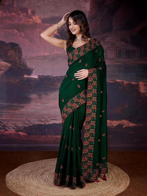 Vasthrlay Vichitra Heavy Embroidred Ethnic Wear