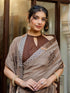 Vasthrlay Chiffon Bandhani Beige Saree