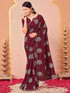 Vasthrlay Vichitra Printed Unstitched Rani Pink Saree