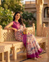 Vasthrlay Banglori Printed Unstitched Peach Saree