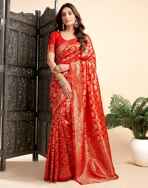 Vasthrlay Womens Jacquard Unstitched Wine Saree