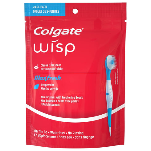 Colgate Adult Max Fresh Wisp Disposable Travel Manual Toothbrush
