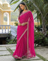 Vasthrlay Georgette Embroidery Unstitched Red Saree