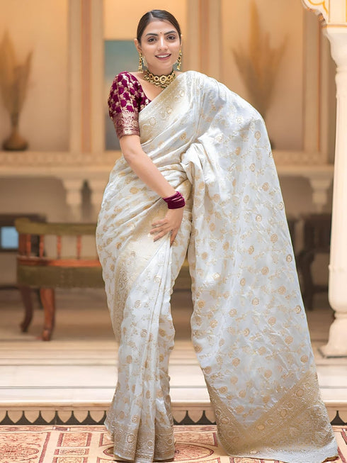 Vasthrlay Kanjivaram Banarasi Wedding Sari Az Ys Shayani Saree