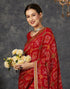 Vasthrlay Georgette Bandhani Unstitched Maroon Saree