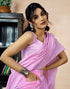 Vasthrlay Printed Chanderi Light Pink Saree With Unstitched Blouse Piece