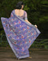 Vasthrlay Chanderi Printed Unstitched Blue Saree