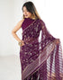 Vasthrlay Georgette Weaving Unstitched Red Saree