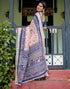 Vasthrlay Womens Printed Unstitched Light Green Saree