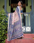 Vasthrlay Womens Printed Light Beige Saree With Unstitched Blouse Piece