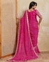 Vasthrlay Georgette Embroidery Unstitched Red Saree