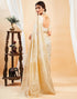 Vasthrlay Banarasi Jacquard Unstitched Off White Saree