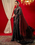 Vasthrlay Chiffon Printed Unstitched Black Saree