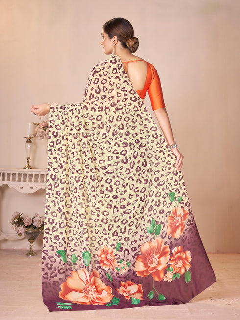 Vasthrlay Green Georgette Unstitched Saree