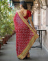 Vasthrlay Bandhani Embroidery Unstitched Pink Saree